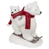 Discount FEERIC LIGHTS AND CHRISTMAS Déco De Noël 2 Ours Sur Ski Blanc Paillete Avec Echarpe Rouge L 19 X H 23 Cm