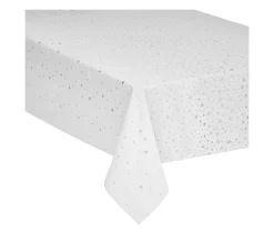 Fashion FEERIC LIGHTS AND CHRISTMAS Nappe En Coton Blanc Et Etoiles Argentees 140 X 360 Cm