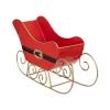 Store FEERIC LIGHTS AND CHRISTMAS Traineau Du Pere Noël En Metal Rouge Et Dore L 25 Cm