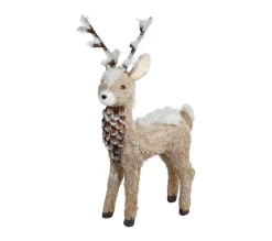 Best Sale FEERIC LIGHTS AND CHRISTMAS Déco De Noël Renne Avec Bois Naturel H 55 Cm