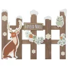 Outlet FEERIC LIGHTS AND CHRISTMAS Pancarte Cloture Joyeux Noël En Bois Avec Renne Et Hibou L 73.5 Cm