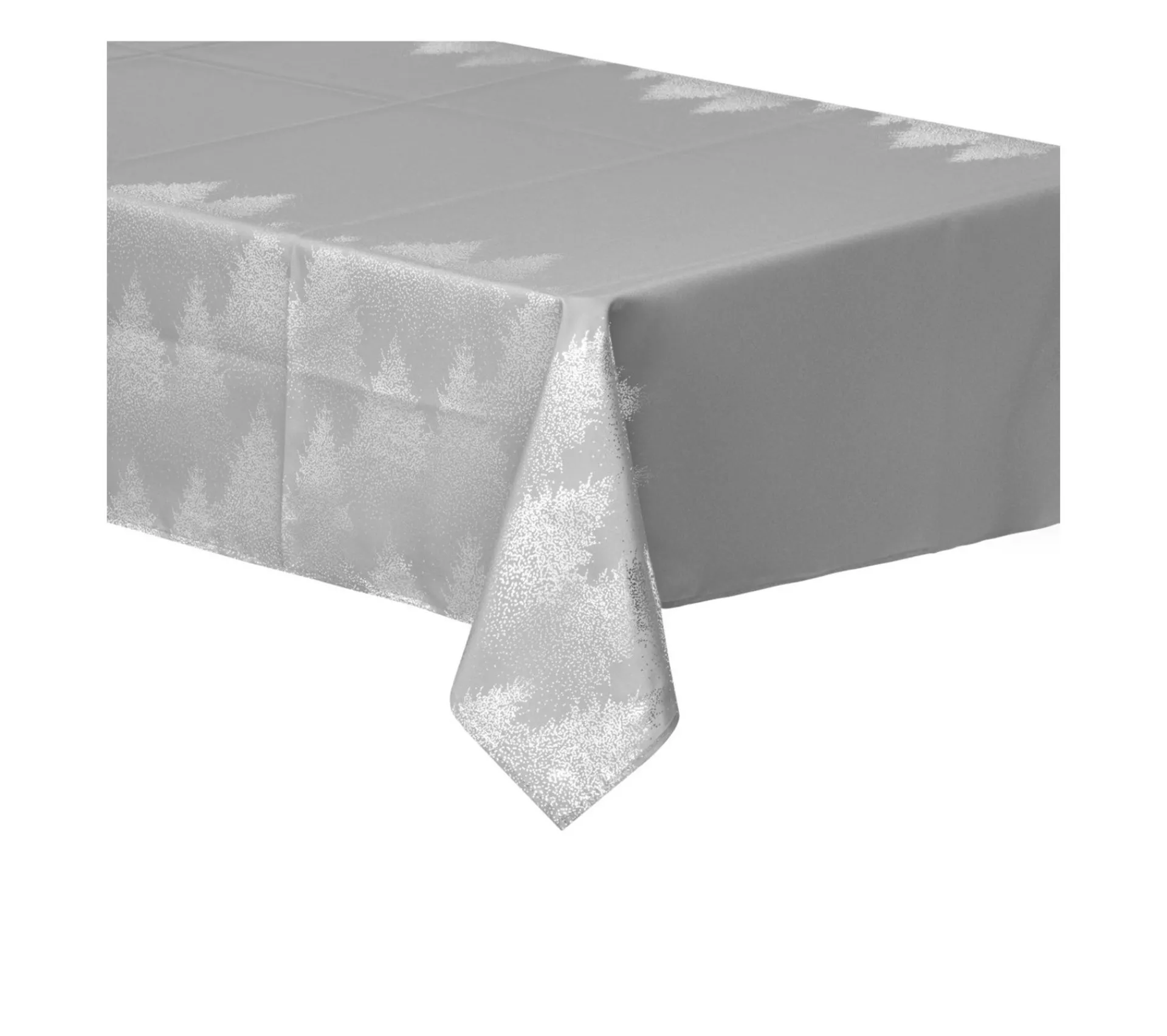 Best FEERIC LIGHTS AND CHRISTMAS Nappe Grise Imprime Sapin Argente 140 X 240 Cm