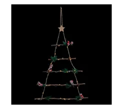 Discount FEERIC LIGHTS AND CHRISTMAS Sapin Lumineux A Suspendre Forme Echelle 28 Led Blanc Chaud H 63 Cm