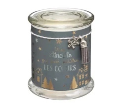 Fashion FEERIC LIGHTS AND CHRISTMAS Bougie Parfumee Pot En Verre Imprime Avec Déco