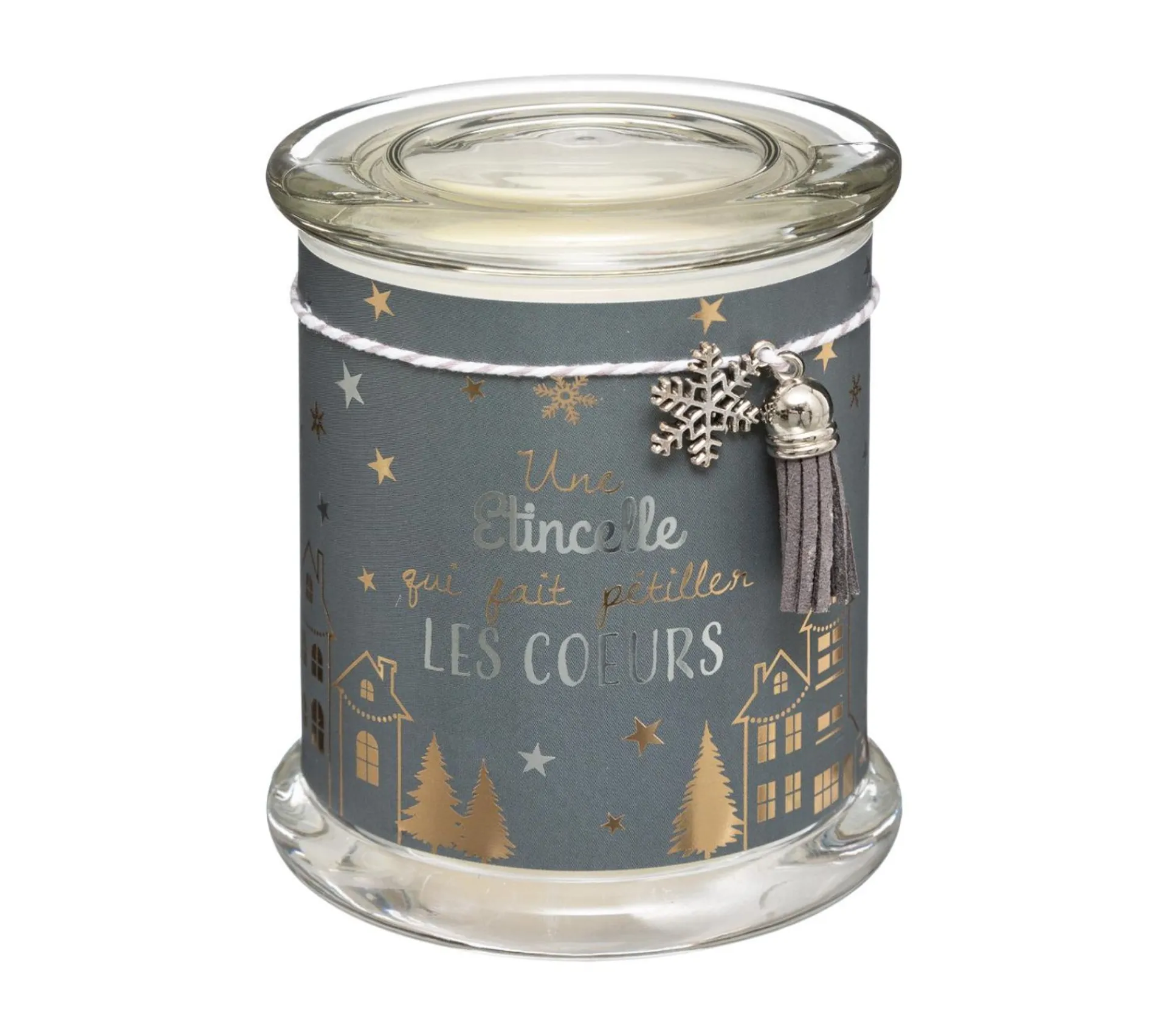 Fashion FEERIC LIGHTS AND CHRISTMAS Bougie Parfumee Pot En Verre Imprime Avec Déco