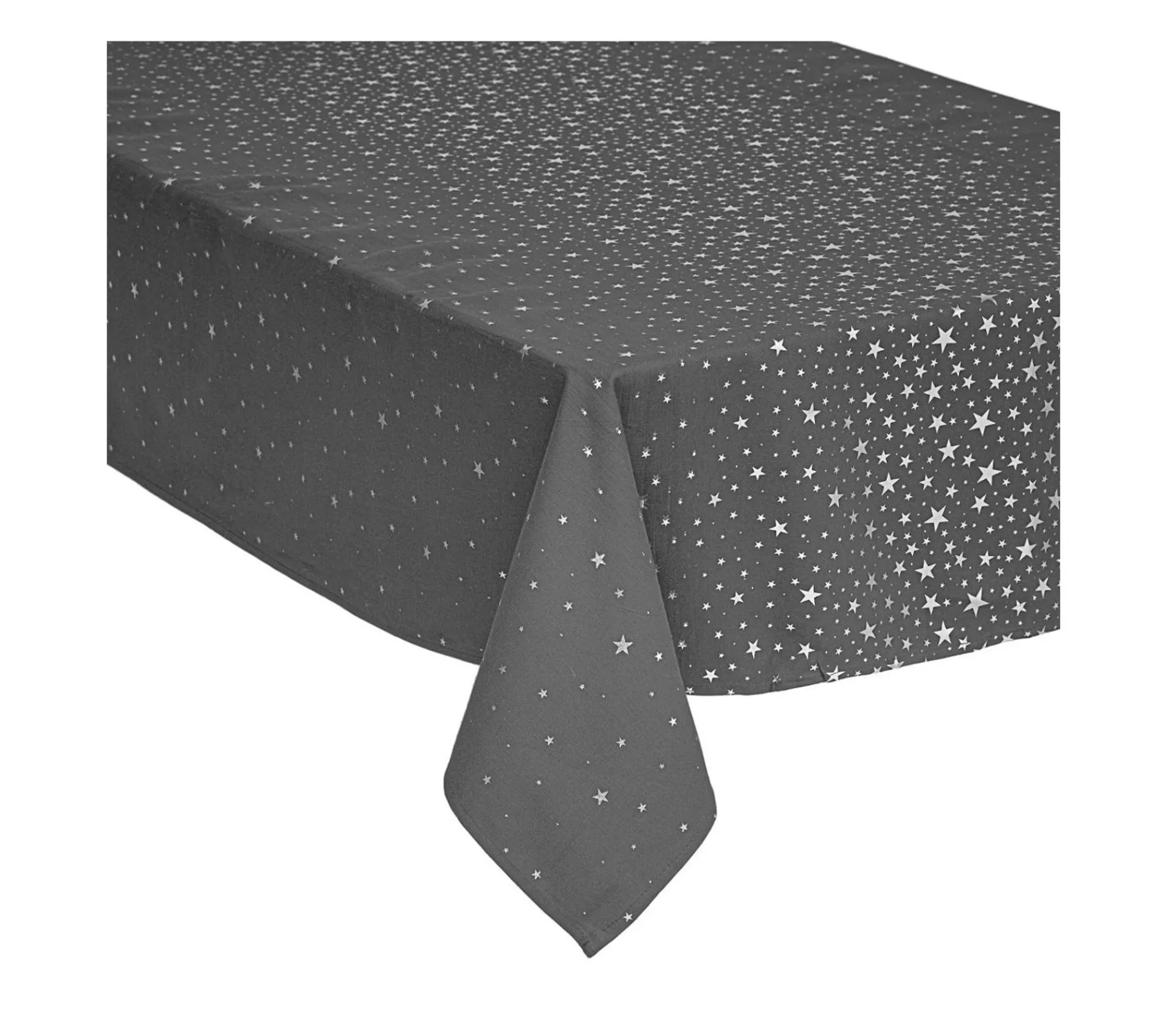 Cheap FEERIC LIGHTS AND CHRISTMAS Nappe En Coton Gris Et Etoiles Argent 140 X 240 Cm