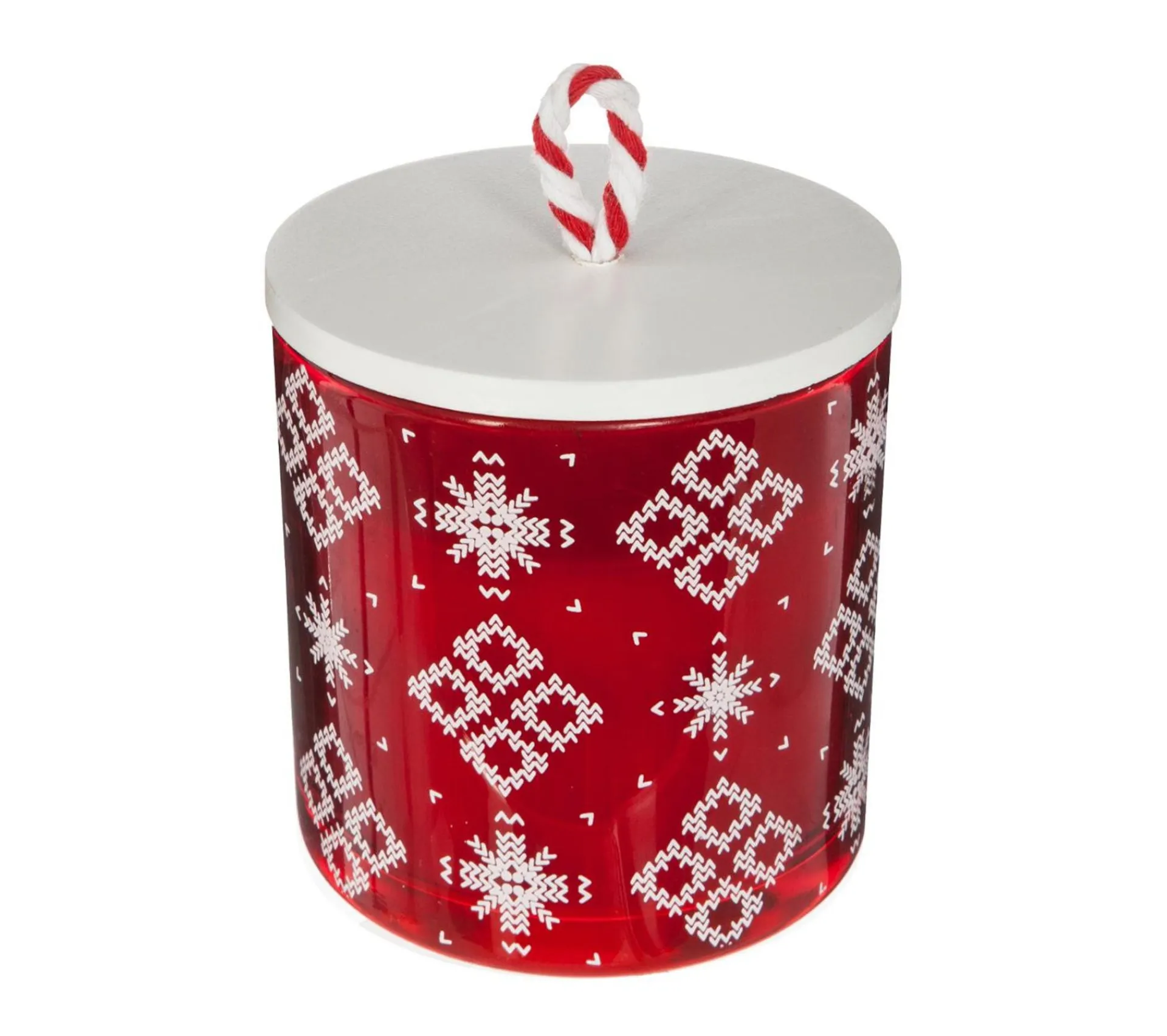 Flash Sale FEERIC LIGHTS AND CHRISTMAS Bougie Parfumee Dans Photophore En Verre Décore Avec Couvercle H 10 Cm