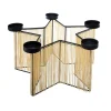 Cheap FEERIC LIGHTS AND CHRISTMAS Bougeoir Centre De Table Etoiles Photophore 5 Bougies En Metal Noir Et Chaines Dorees