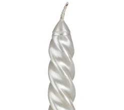 Online FEERIC LIGHTS AND CHRISTMAS Lot De 4 Bougies Batons Paillete Et Twiste Blanc H 25 Cm