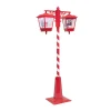Discount FEERIC LIGHTS AND CHRISTMAS Lampadaire Rouge Et Blanc 2 Lanternes Lumineuses Et Musicales Avec Pere-Noël Et Bonhomme De Neige