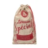 Outlet FEERIC LIGHTS AND CHRISTMAS Hotte En Jute Imprimee Rouge Avec Cordon Coulissant 18 X 28 Cm