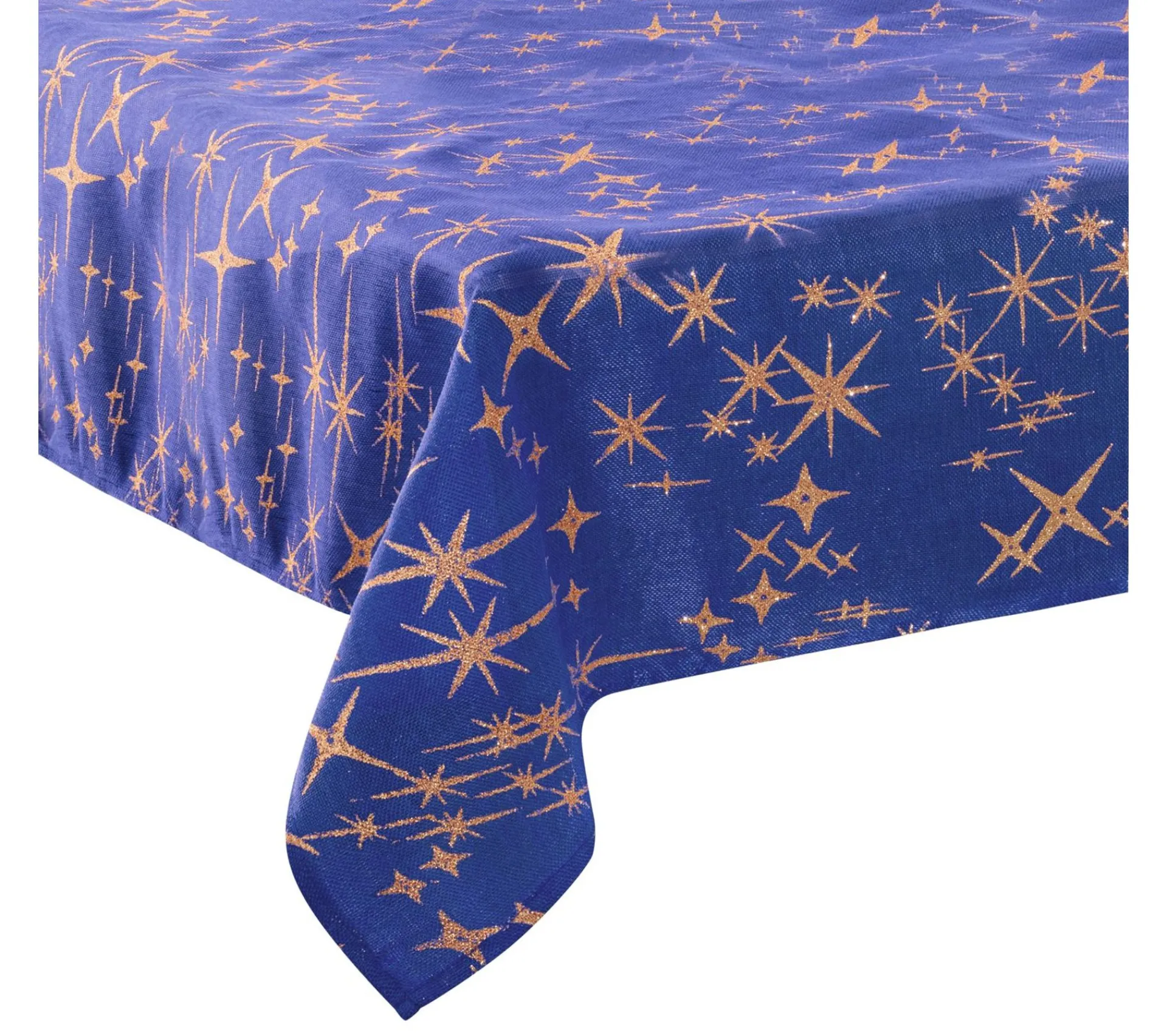 New FEERIC LIGHTS AND CHRISTMAS Nappe Etoiles De Noël Caneva - L. 140 X L. 360 Cm - Bleu Nuit
