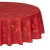 Hot FEERIC LIGHTS AND CHRISTMAS Nappe Ronde Anti-Taches Rouge Imprime Joyeux Noël Dore D 180 Cm