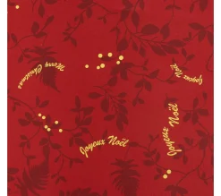 Hot FEERIC LIGHTS AND CHRISTMAS Nappe Ronde Anti-Taches Rouge Imprime Joyeux Noël Dore D 180 Cm
