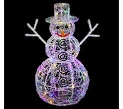 Shop FEERIC LIGHTS AND CHRISTMAS Bonhomme De Neige Lumineux Multicolore 60 Cm - Multicolore