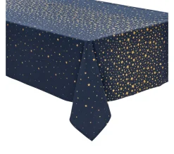 Cheap FEERIC LIGHTS AND CHRISTMAS Nappe En Coton Bleu Avec Etoiles Or 140 X 240 Cm