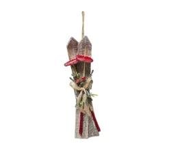 Online FEERIC LIGHTS AND CHRISTMAS Suspension De Noël - Paire De Ski Avec Branches Et Déco Jute H 31 Cm