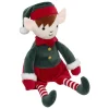 Discount FEERIC LIGHTS AND CHRISTMAS Déco De Noël Peluche Lutin Vert Et Rouge H 35 Cm