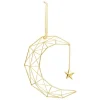 FEERIC LIGHTS AND CHRISTMAS Guirlande Et Boule De Sapin^ Déco De Noël Suspension Lune En Metal Dore H 26 Cm