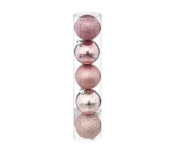 FEERIC LIGHTS AND CHRISTMAS Guirlande Et Boule De Sapin^ Déco De Sapin Lot De 5 Boules De Noël D 5 Cm - Rose