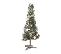 FEERIC LIGHTS AND CHRISTMAS Sapin Et Accessoire^ Sapin En Bois Avec Déco Nature Branches Pommes De Pin Et Etoiles H 55 Cm