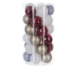 FEERIC LIGHTS AND CHRISTMAS Guirlande Et Boule De Sapin^ Kit Décoration Pour Sapin De Noël - 30 Pieces - Or, Rouge Et Blanc