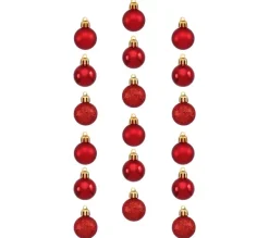 FEERIC LIGHTS AND CHRISTMAS Guirlande Et Boule De Sapin^ Kit Décoration Pour Sapin De Noël - 18 Pieces - Rouge