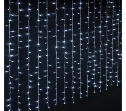 FEERIC LIGHTS AND CHRISTMAS Guirlande Et Boule De Sapin^ Rideau Lumineux 800 Led Blanc Froid 40 Tombees Avec 8 Jeux De Lumiere