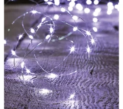 FEERIC LIGHTS AND CHRISTMAS Guirlande Et Boule De Sapin^ Guirlande Lumineuse Interieur 20 Microled Blanc Froid Sur 1.90 Metres