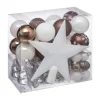 FEERIC LIGHTS AND CHRISTMAS Guirlande Et Boule De Sapin^ Déco De Sapin De Noël Kit 44 Pieces, Boule, Guirlande Et Cimier - Blanc Et Cafe