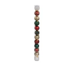 FEERIC LIGHTS AND CHRISTMAS Guirlande Et Boule De Sapin^ Déco De Sapin Lot De 12 Boules De Noël D 6 Cm - Vert Rouge Et Or