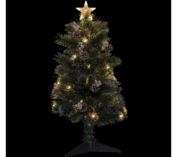 FEERIC LIGHTS AND CHRISTMAS Sapin Et Accessoire^ Sapin De Noël 90 Cm Pommes De Pin Lumineux Sofia - Vert