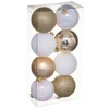 FEERIC LIGHTS AND CHRISTMAS Guirlande Et Boule De Sapin^ Kit De Décorations Pour Sapin De Noël - 8 Pieces - Dore Et Blanc
