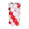 FEERIC LIGHTS AND CHRISTMAS Guirlande Et Boule De Sapin^ Déco De Sapin Lot De 30 Boules De Noël D 6 Cm - Rouge Et Blanc