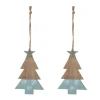 FEERIC LIGHTS AND CHRISTMAS Guirlande Et Boule De Sapin^ Sujet De Noël A Suspendre Lot De 2 Formes En Bois