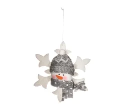 FEERIC LIGHTS AND CHRISTMAS Guirlande Et Boule De Sapin^ Sujet De Noël A Suspendre Bonhomme De Neige En Tissu D 15 Cm