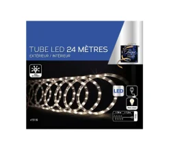 FEERIC LIGHTS AND CHRISTMAS Guirlande Et Boule De Sapin^ Guirlande Lumineuse Exterieur Tube 24 M 432 Led Blanc Chaud 8 Jeux De Lumiere
