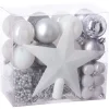 FEERIC LIGHTS AND CHRISTMAS Guirlande Et Boule De Sapin^ Kit Décoration Pour Sapin De Noël - 44 Pieces - Blanc Et Gris