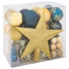 FEERIC LIGHTS AND CHRISTMAS Guirlande Et Boule De Sapin^ Déco De Sapin De Noël Kit 44 Pieces, Boule, Guirlande Et Cimier - Bleu Et Or
