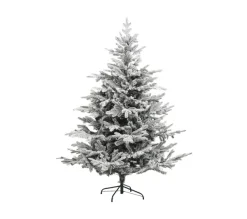FEERIC LIGHTS AND CHRISTMAS Sapin Et Accessoire^ Sapin De Noël Artificiel Vert Floque Blanc Et Paillete Qualite Premium H 150 Cm