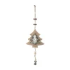 FEERIC LIGHTS AND CHRISTMAS Guirlande Et Boule De Sapin^ Sujet De Noël A Suspendre Forme En Bois Et Metal Avec Grelots H 30 Cm