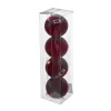 FEERIC LIGHTS AND CHRISTMAS Guirlande Et Boule De Sapin^ Déco De Sapin Lot De 4 Boules De Noël D 8 Cm Rouge Habit Du Pere Noël