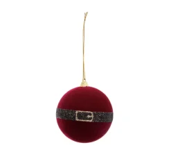 FEERIC LIGHTS AND CHRISTMAS Guirlande Et Boule De Sapin^ Déco De Sapin Lot De 4 Boules De Noël D 8 Cm Rouge Habit Du Pere Noël