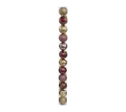 FEERIC LIGHTS AND CHRISTMAS Guirlande Et Boule De Sapin^ Déco De Sapin Lot De 12 Boules De Noël D 6 Cm - Rose Et Or