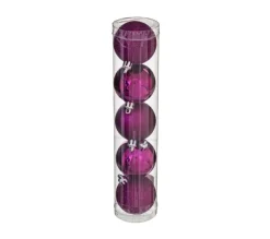 FEERIC LIGHTS AND CHRISTMAS Guirlande Et Boule De Sapin^ Déco De Sapin Lot De 5 Boules De Noël D 5 Cm - Violet