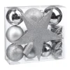 FEERIC LIGHTS AND CHRISTMAS Guirlande Et Boule De Sapin^ Déco De Sapin De Noël Kit De 18 Pieces Boules Et Cimier - Argent
