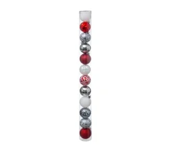 FEERIC LIGHTS AND CHRISTMAS Guirlande Et Boule De Sapin^ Déco De Sapin Lot De 12 Boules De Noël D 6 Cm - Rouge Et Argent