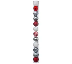 FEERIC LIGHTS AND CHRISTMAS Guirlande Et Boule De Sapin^ Déco De Sapin Lot De 12 Boules De Noël D 6 Cm - Rouge Et Argent