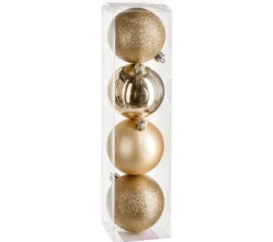 FEERIC LIGHTS AND CHRISTMAS Guirlande Et Boule De Sapin^ Kit Décoration Pour Sapin De Noël - 4 Pieces - Dore
