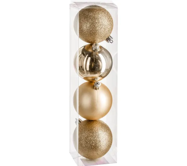 FEERIC LIGHTS AND CHRISTMAS Guirlande Et Boule De Sapin^ Kit Décoration Pour Sapin De Noël - 4 Pieces - Dore